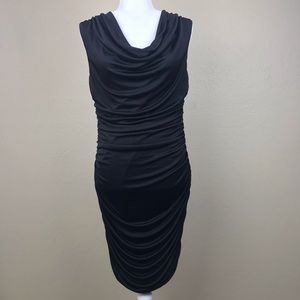Express Black Ruched Dress Size Medium